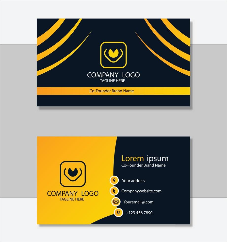 Elegant yellow business card template vector