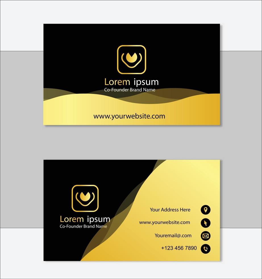 Golden professional business card template vector