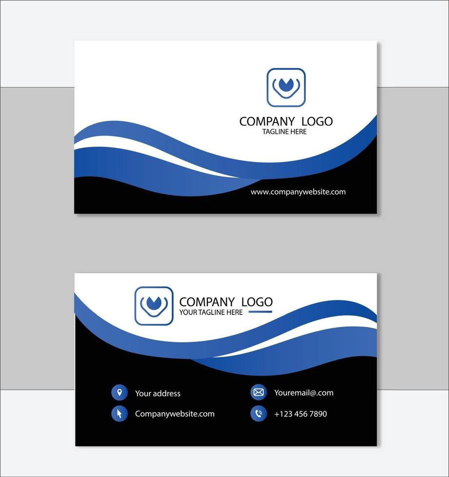 Blue professional business card template vector