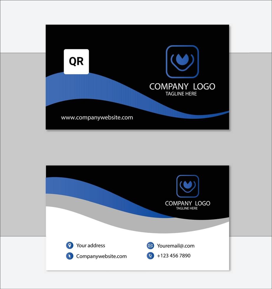 Blue professional business card template vector