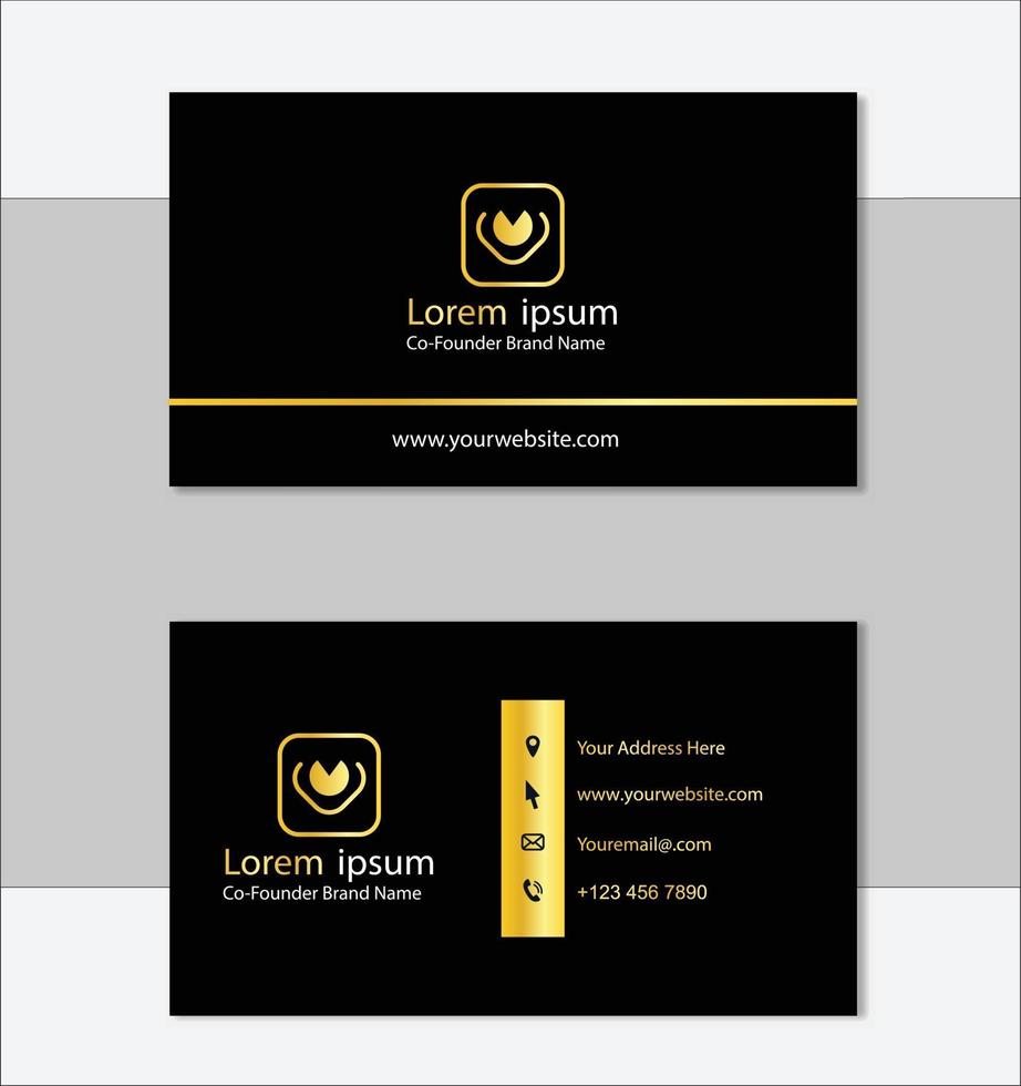 Golden professional business card template vector