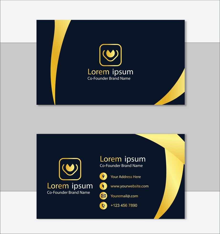 Golden professional business card template vector