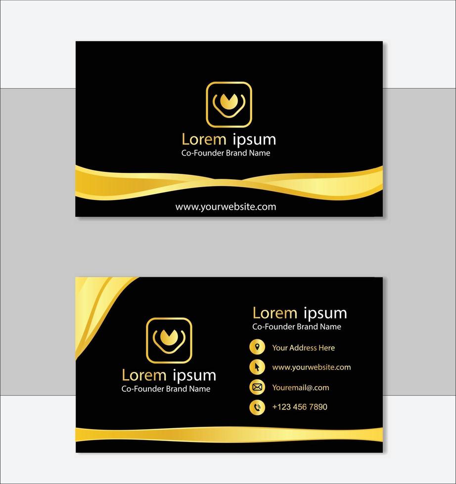 Golden professional business card template vector