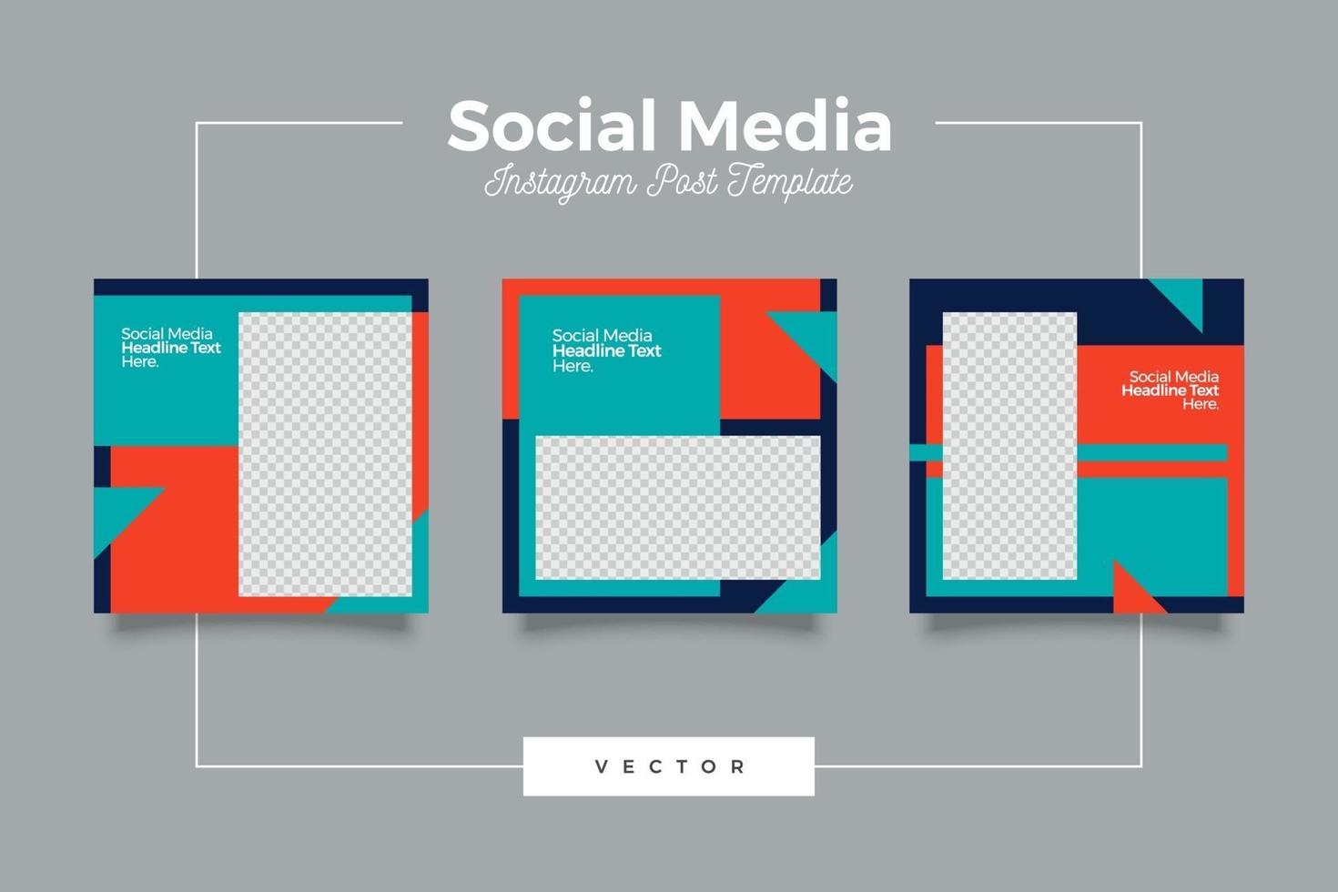 Minimalist modern social media post template vector