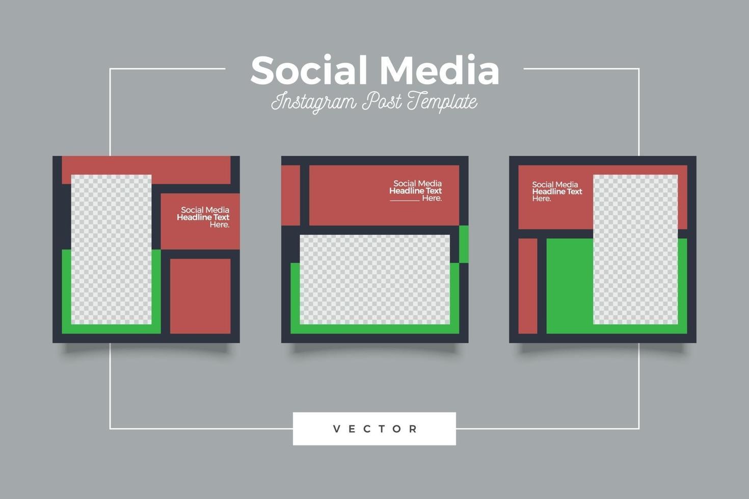 Earth color social media post template vector