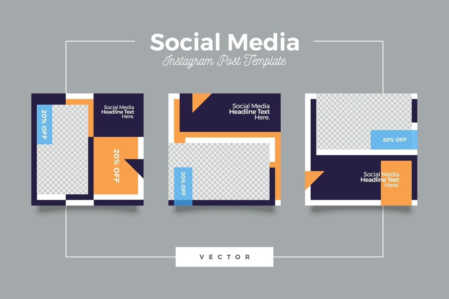 Modern social media post template vector