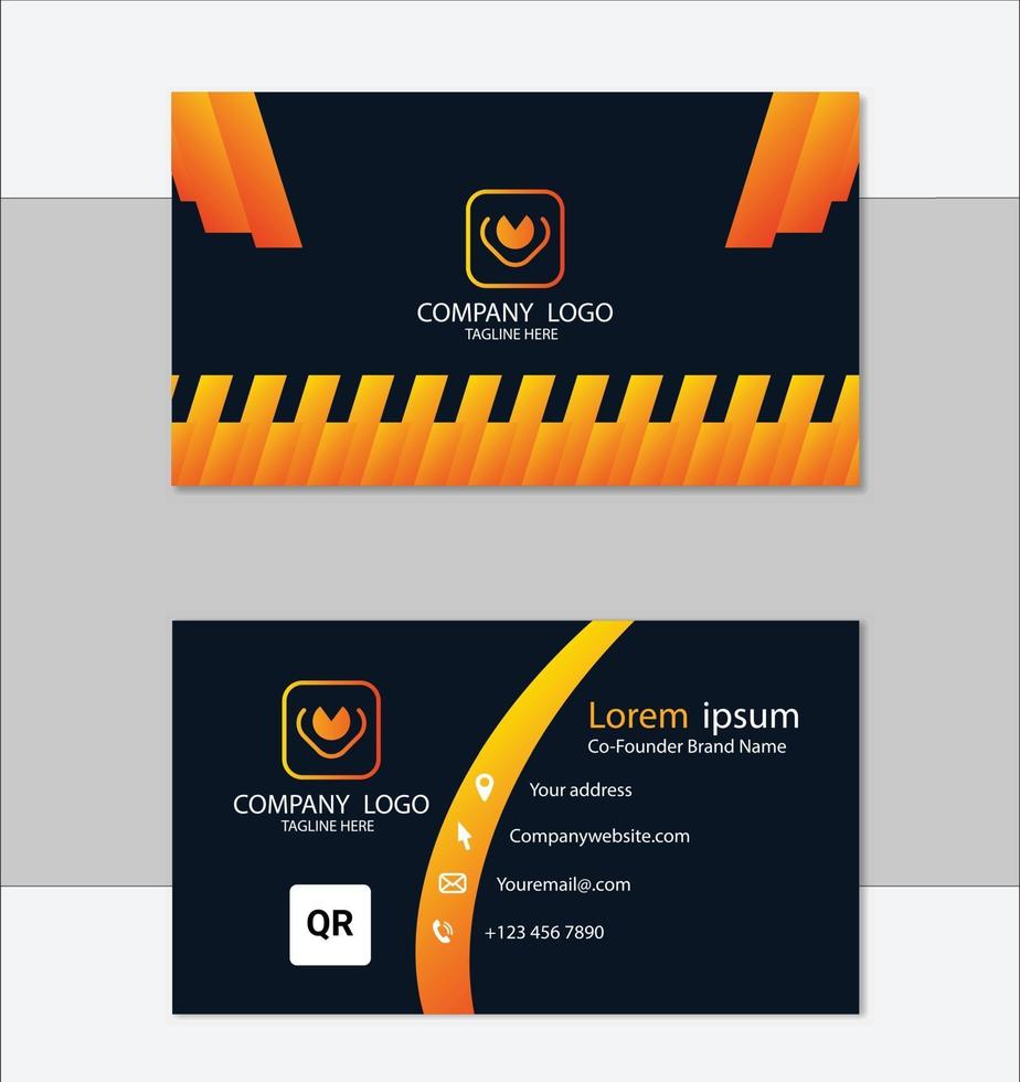 Elegant yellow business card template vector