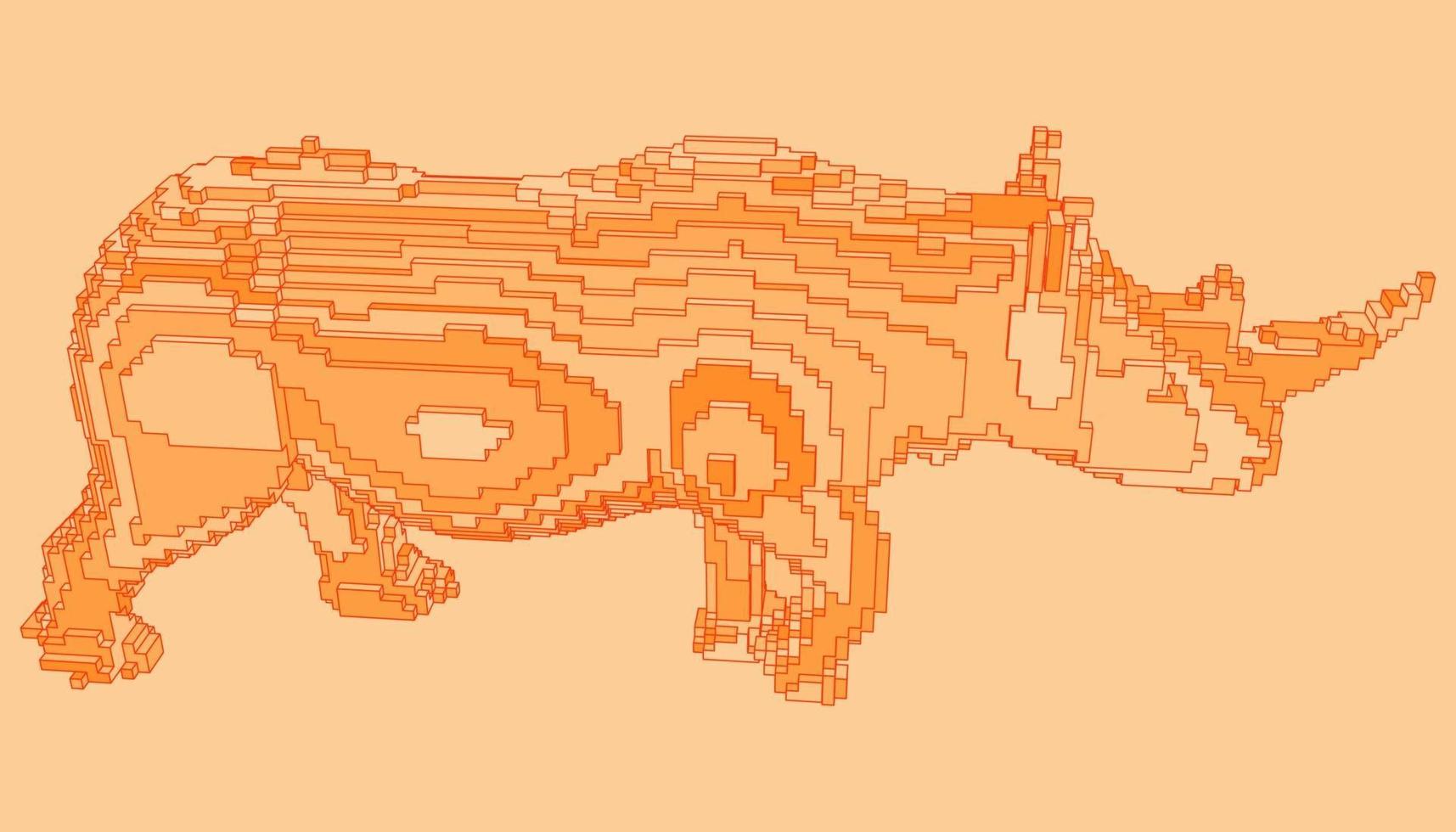 voxel design of a rhino vector