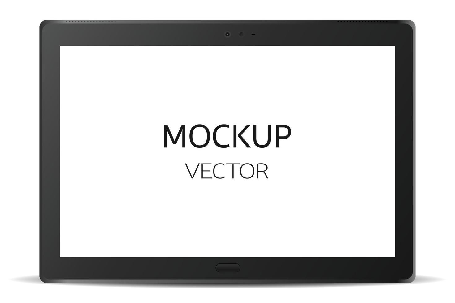 Tablet mockup vector. Modern tablet with empty screen. Realistic tablet computer isolated on white background. vector