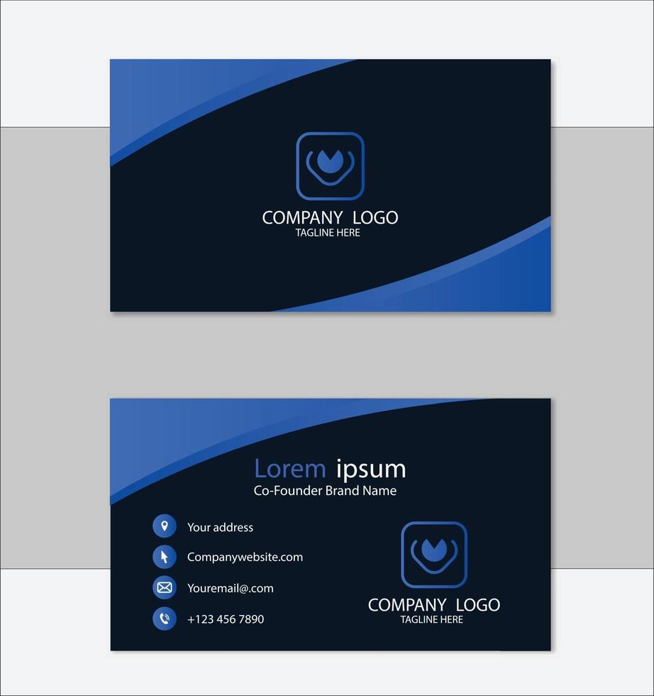 Blue professional business card template vector