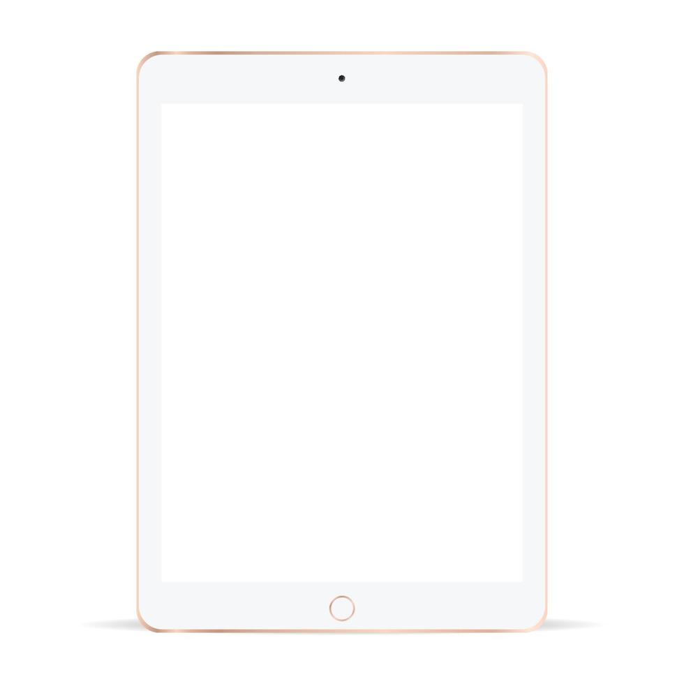 Tablet mockup vector. Modern tablet with empty screen. Realistic tablet computer isolated on white background. vector