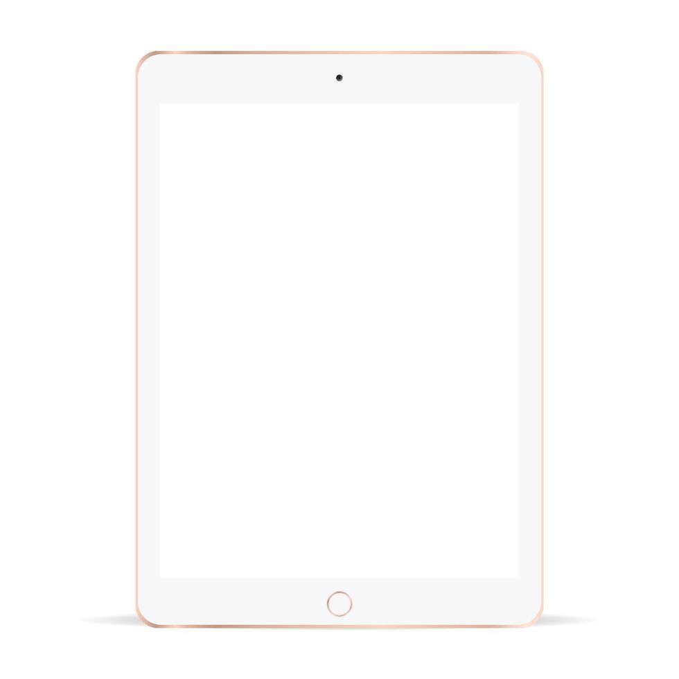 Tablet mockup vector. Modern tablet with empty screen. Realistic tablet computer isolated on white background. vector