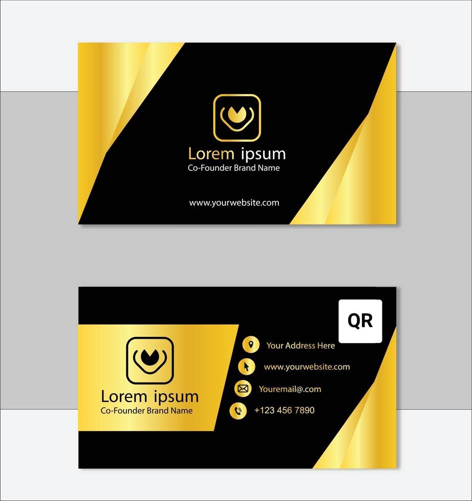 Golden professional business card template vector