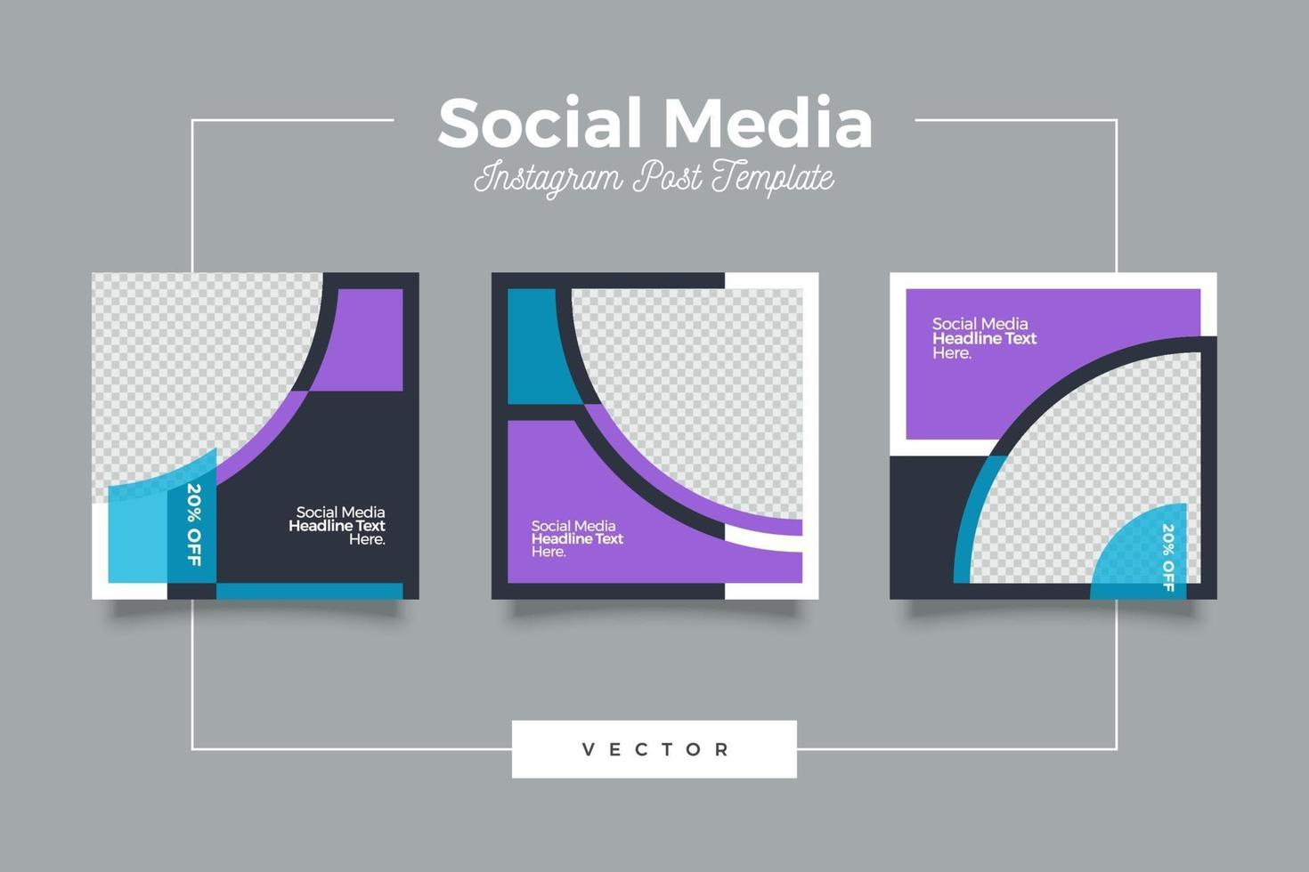 Digital business social media post template vector