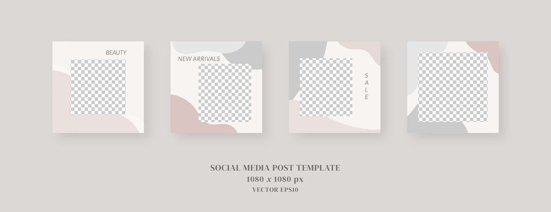 Social media template. Trendy editable social media post template. Mockup isolated. Template design. Vector illustration.