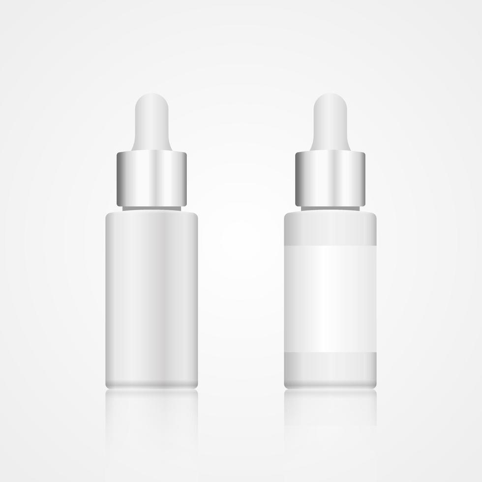 Realistic bottle cosmetic product mockup set. Dropper bottle mockup set. Mockup vector isolated. Template design. Realistic vector illustration.