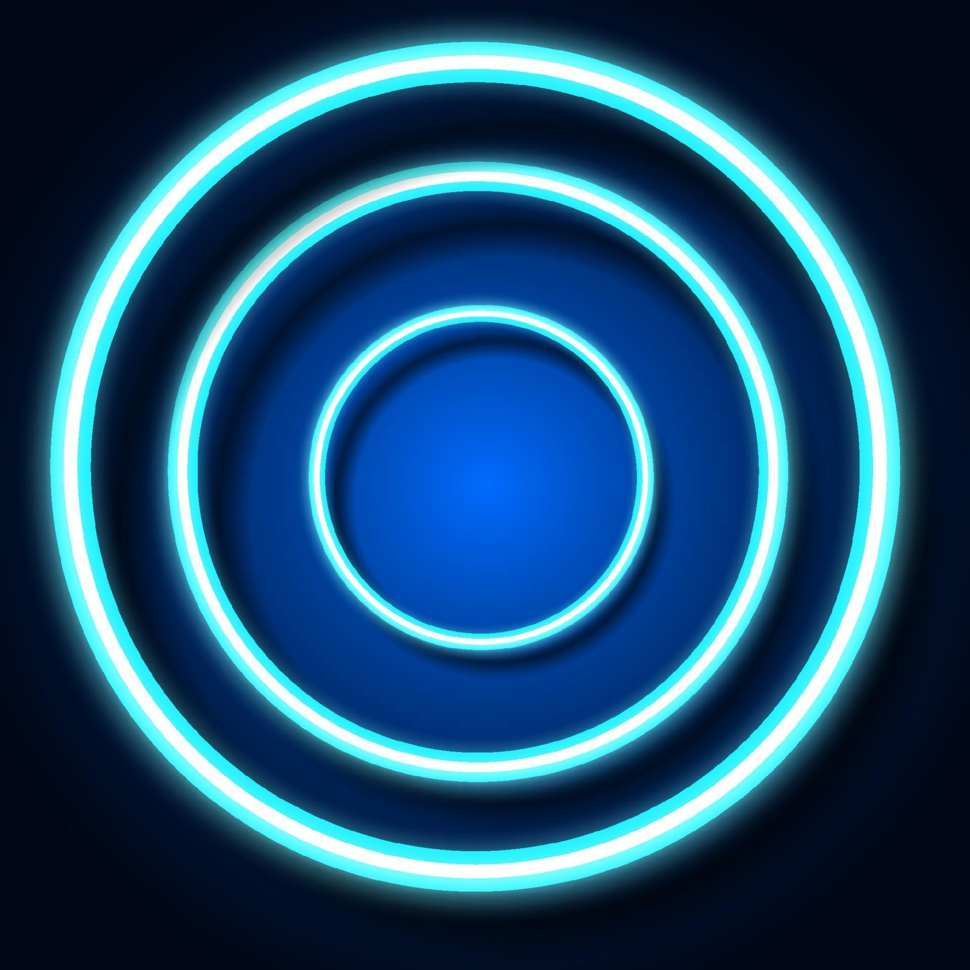 Blue neon light circle frame on background. Vector illustration 2065850 Vector Art at Vecteezy
