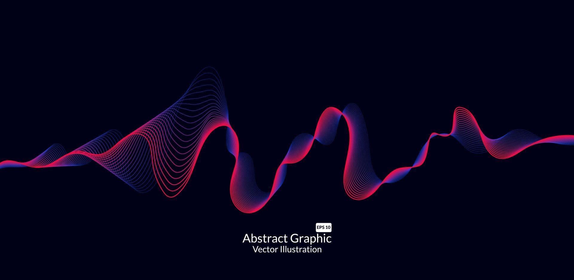 Abstract colorful wave lines on black background for elements in concept business presentation, Brochure, Flyer, Science, Technology. Vector illustration