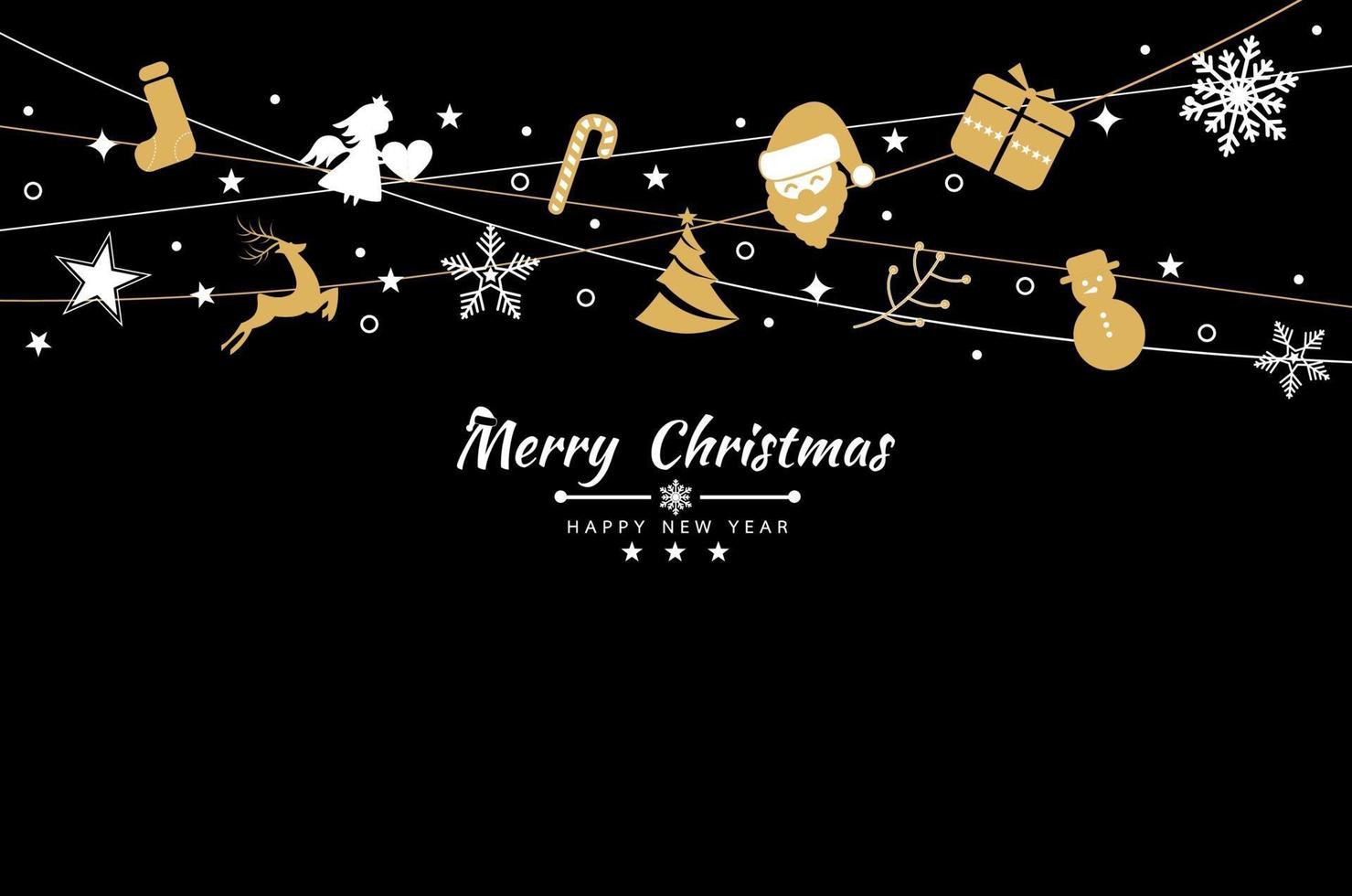 Christmas background with element icons banner, snowflakes. Vector illustration