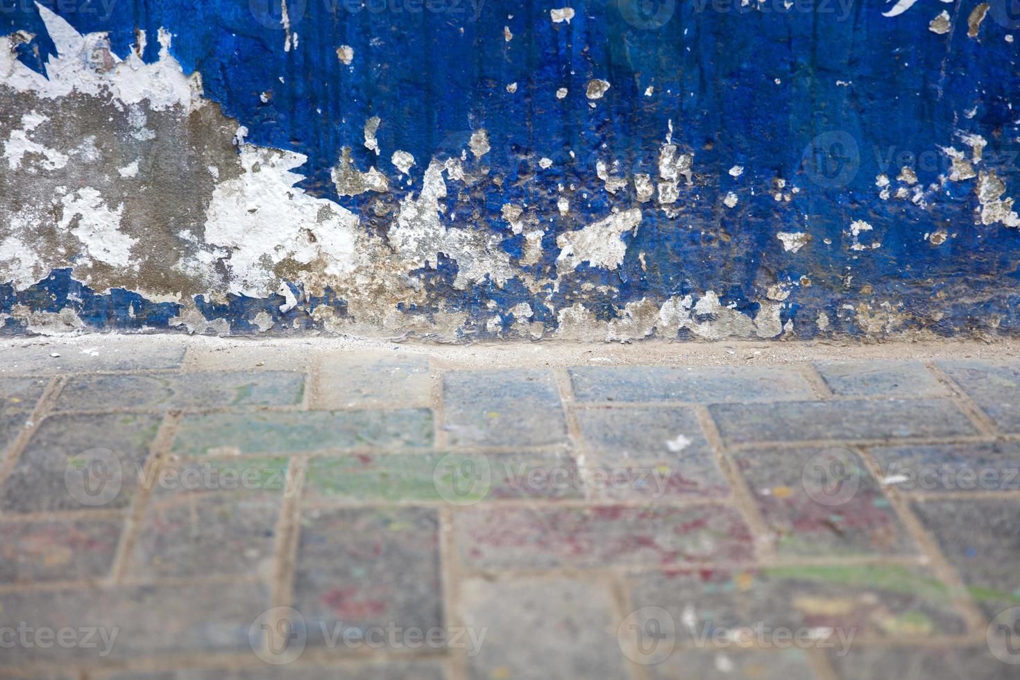 Detail of the old blue wall photo