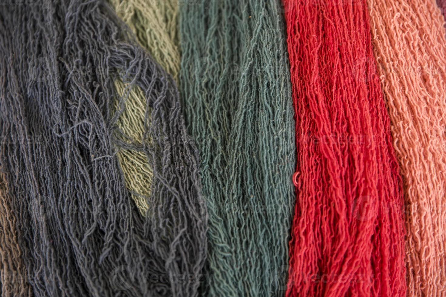 Colorful wool threads photo