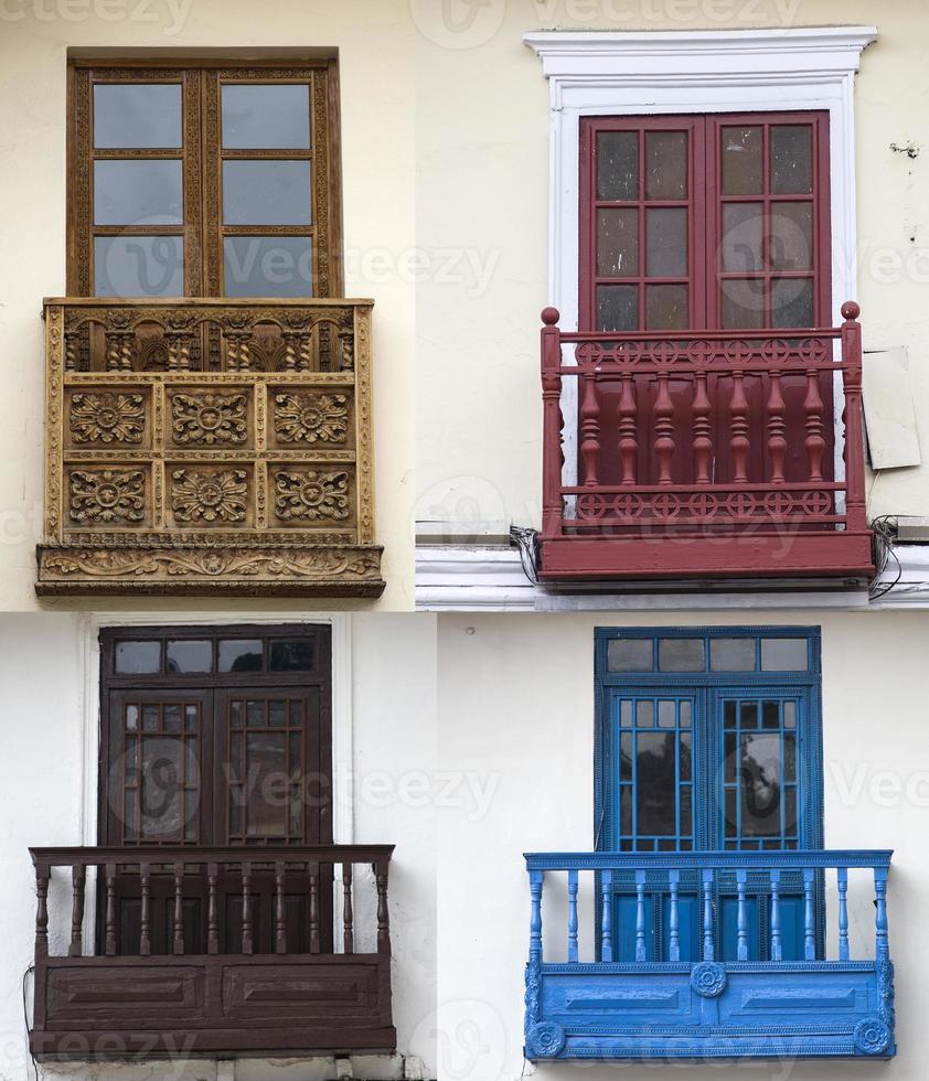 Traditional windows from Cusco, Peru photo