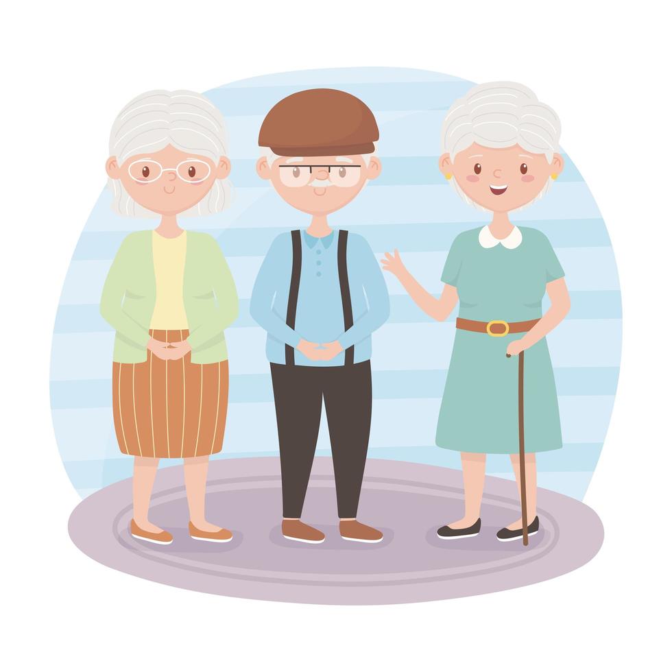 Cute senior citizens vector