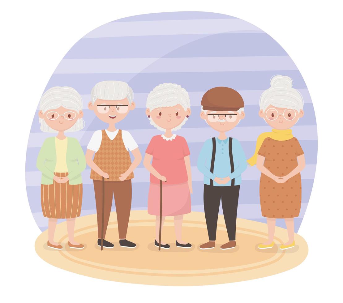 Cute senior citizens vector