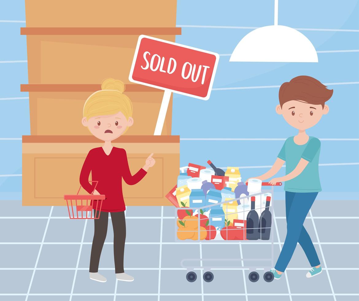 Hoarding concept with sold out items vector