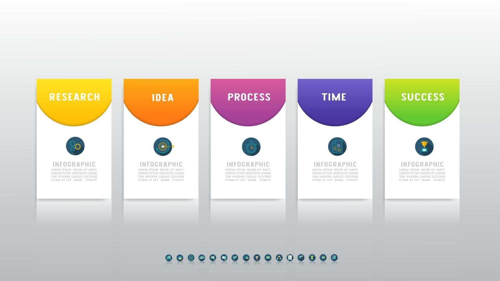 Abstract infographics 5 number options for workflow or presentation. vector