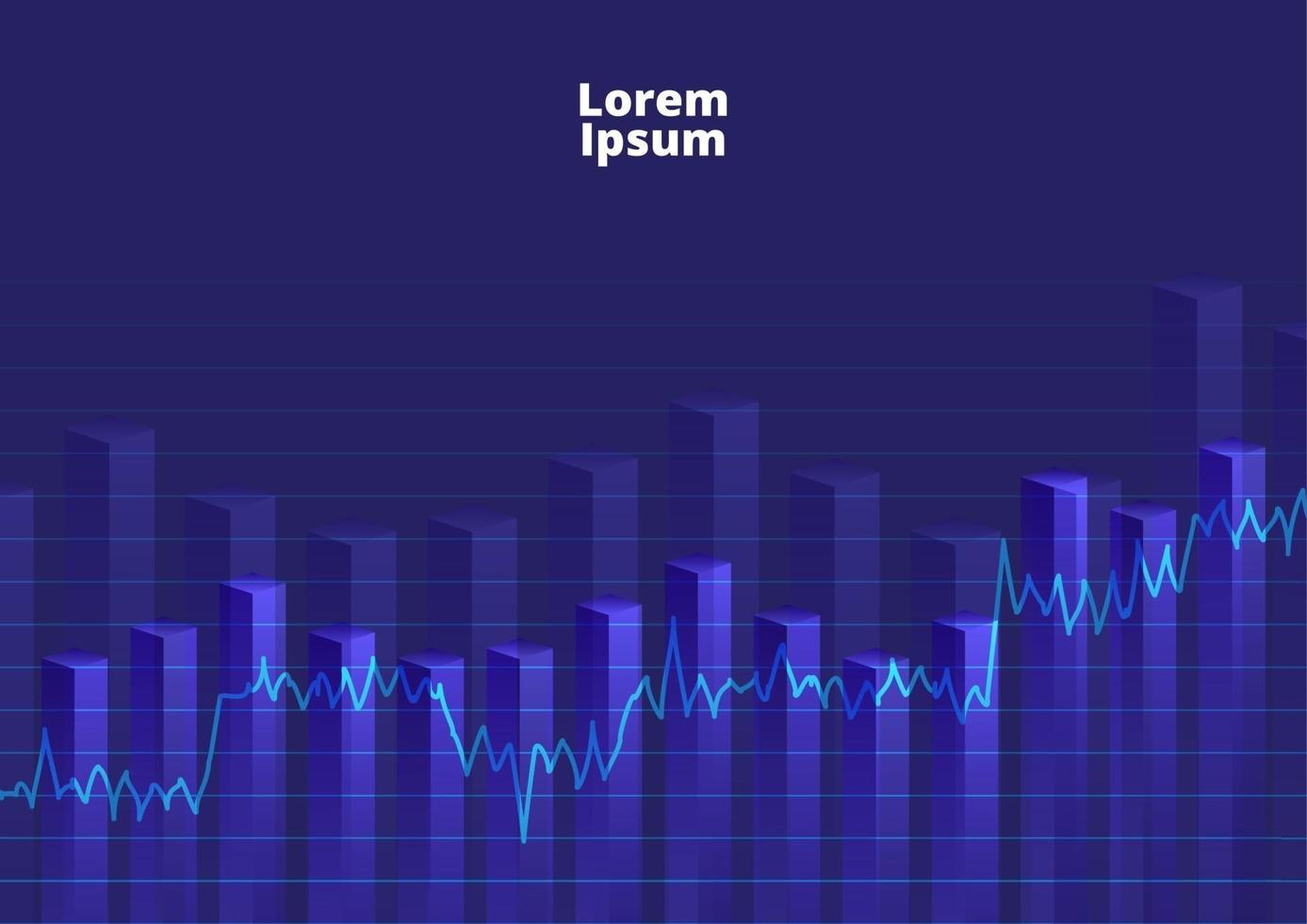 background financial chart with line graph in stock market ultraviolet vector