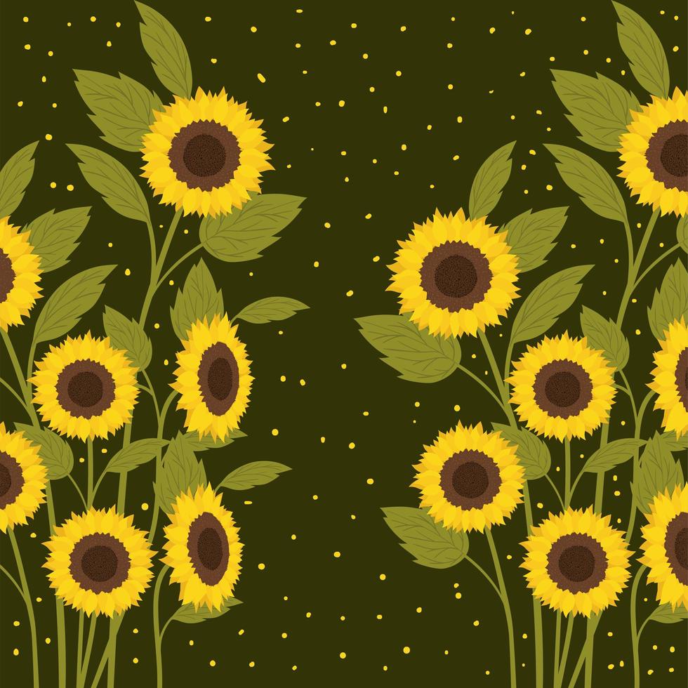 hermoso vector de escena de jardín de girasoles