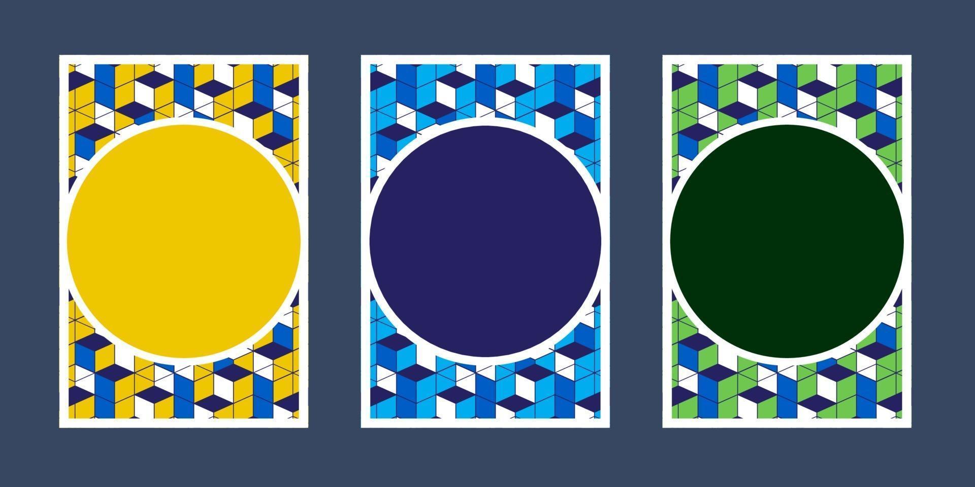invitation cards geometric colour white blue green yellow texture background and box pattern vector design template