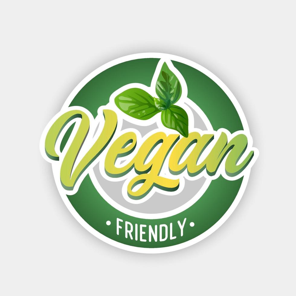 Vegan symbol. Vegan friendly. Vector illustration.