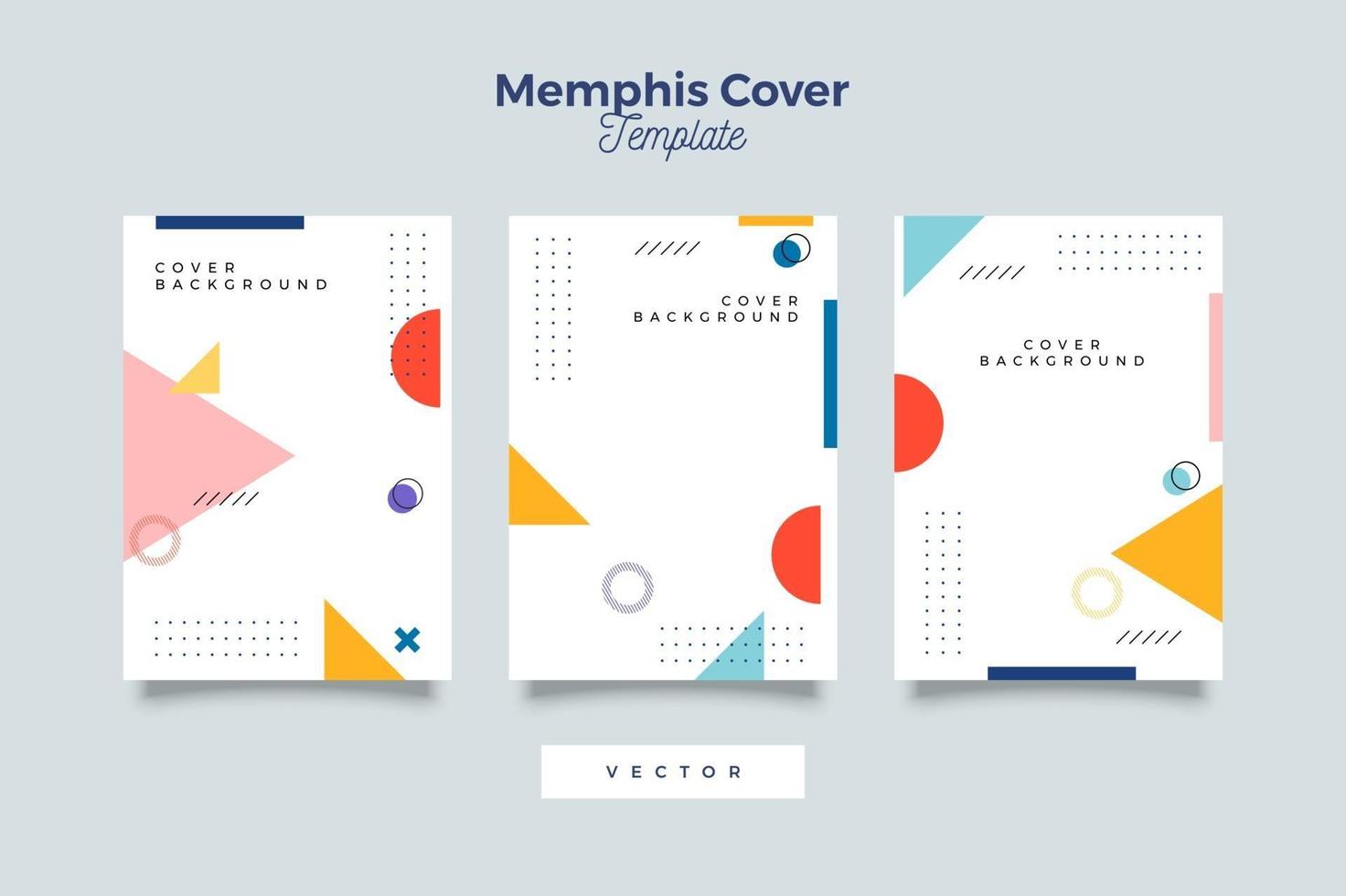 Memphis covers set templates with geometric shapes vector