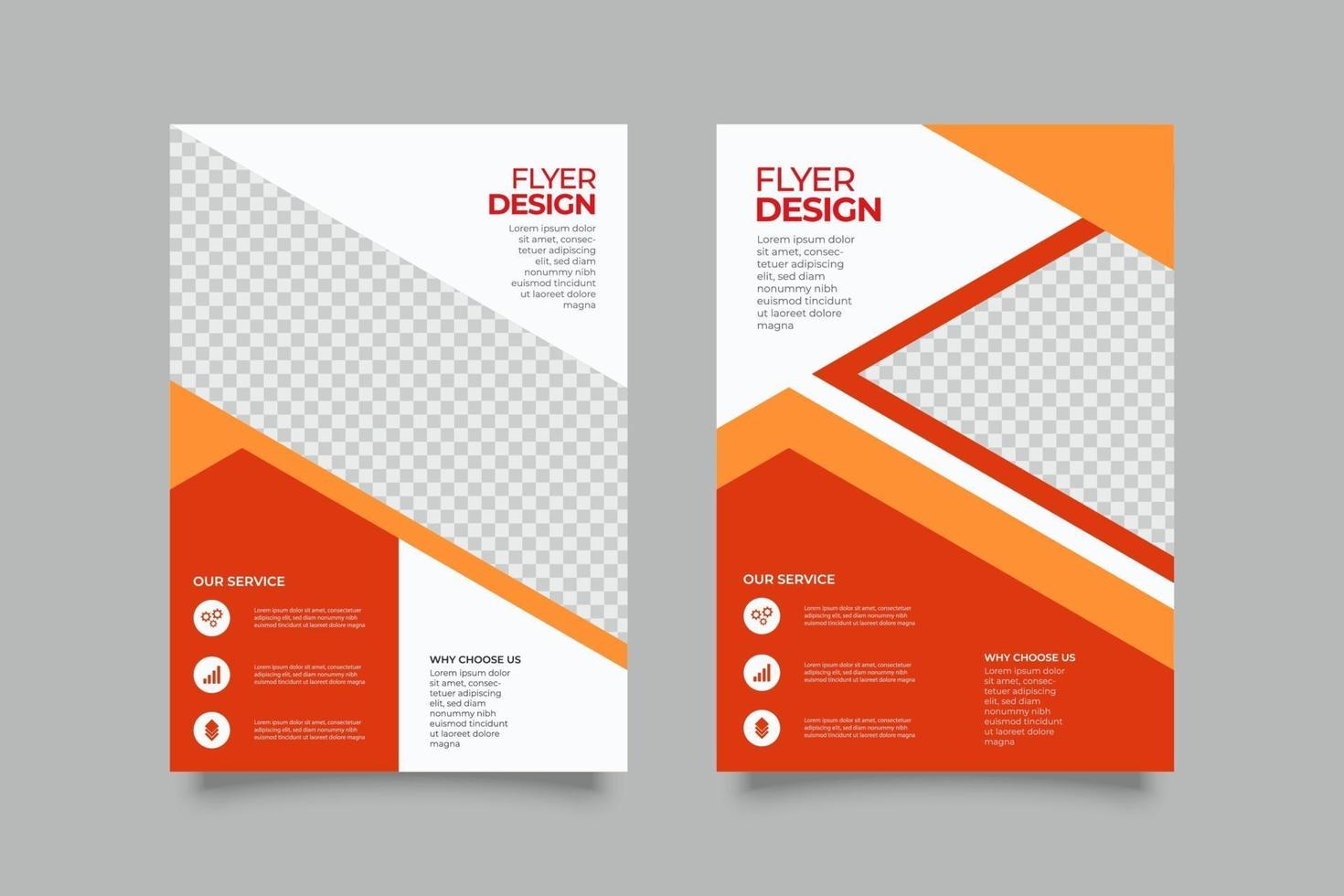 Modern orange abstract flyer podcast template vector