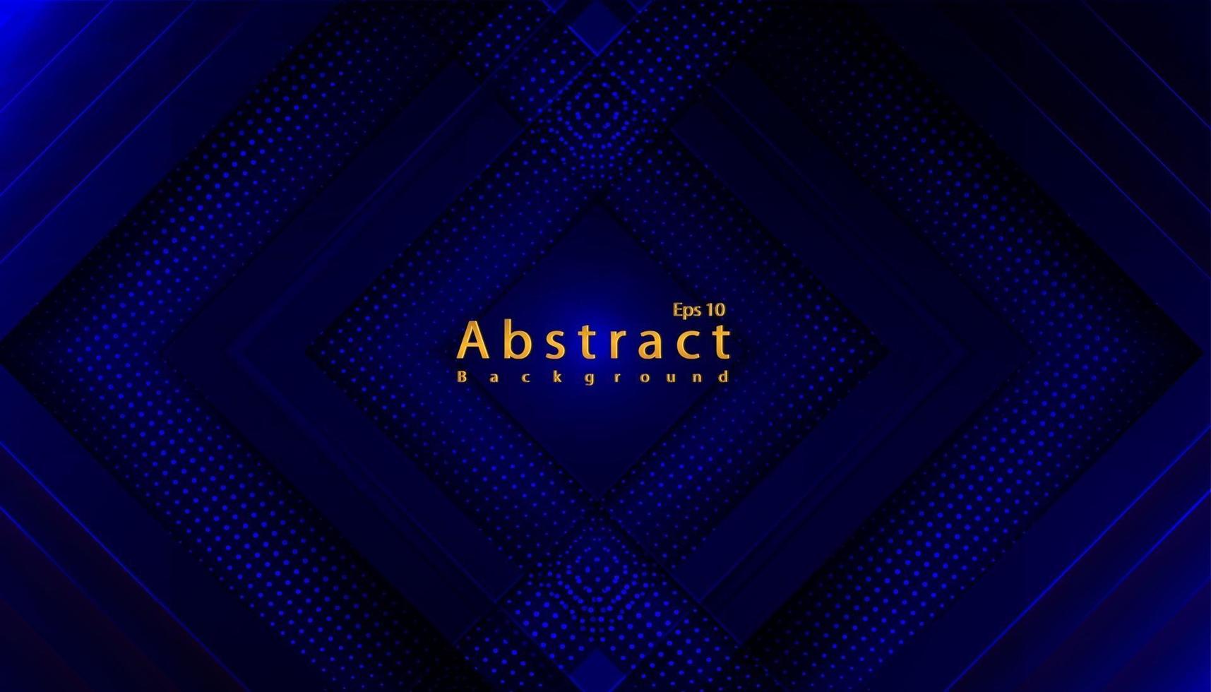 luxury abstract blue dark technology background with papercut vector