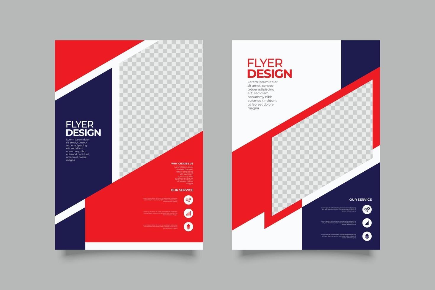 Modern red and blue abstract flyer podcast template vector