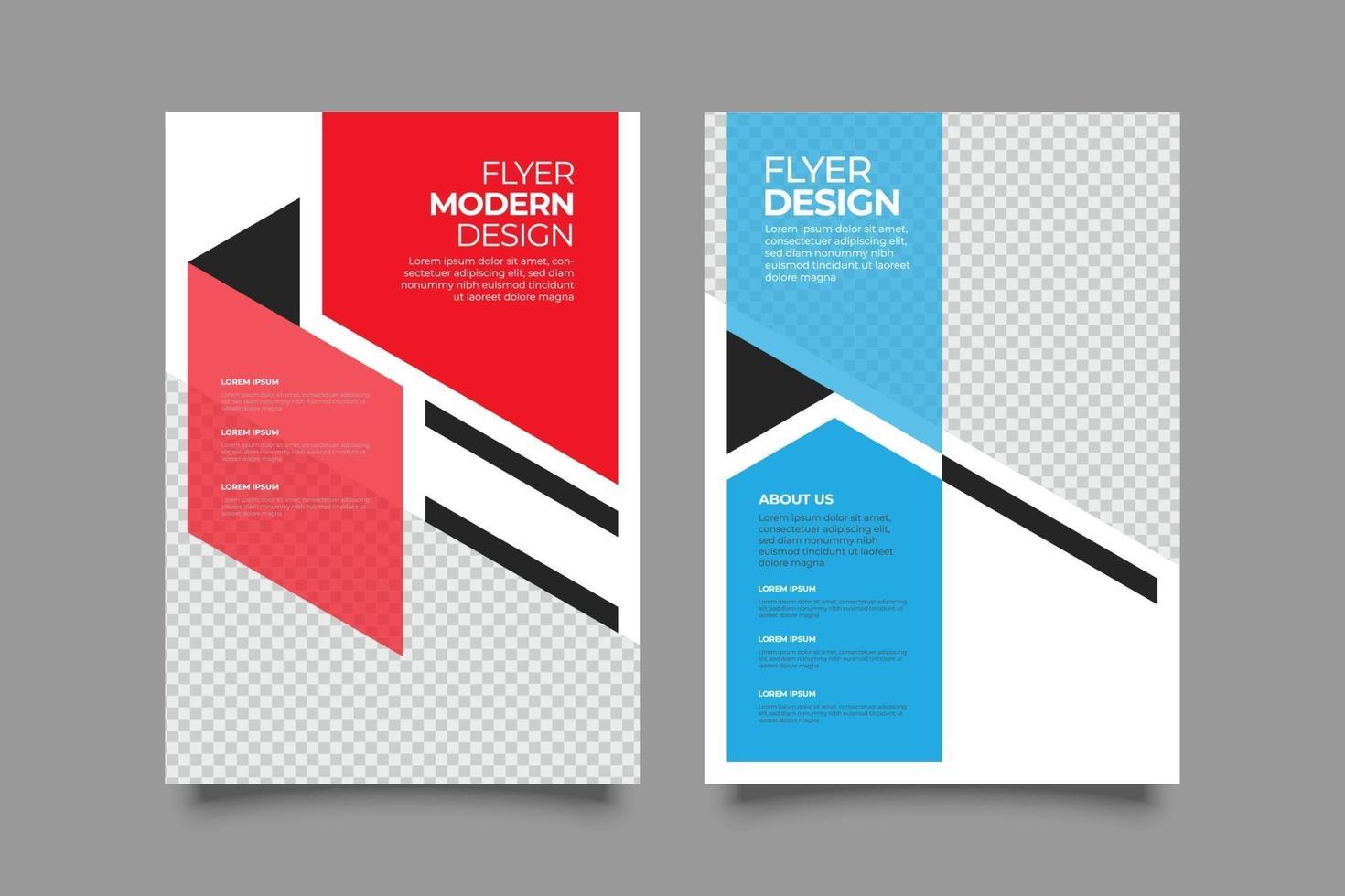 Modern red and blue abstract flyer webinar template set vector