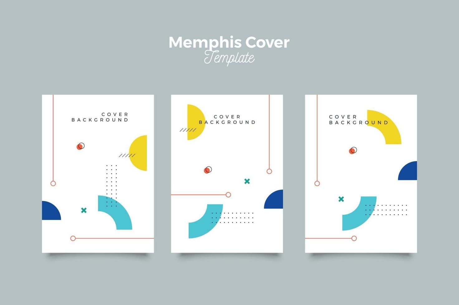 Memphis covers collection templates with geometric shapes vector