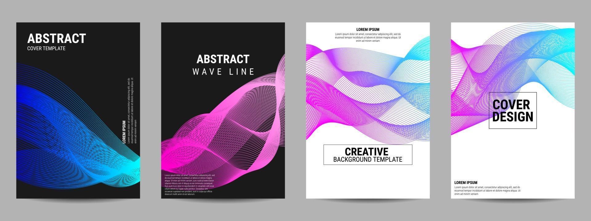 Cover design geometric wavy line vector