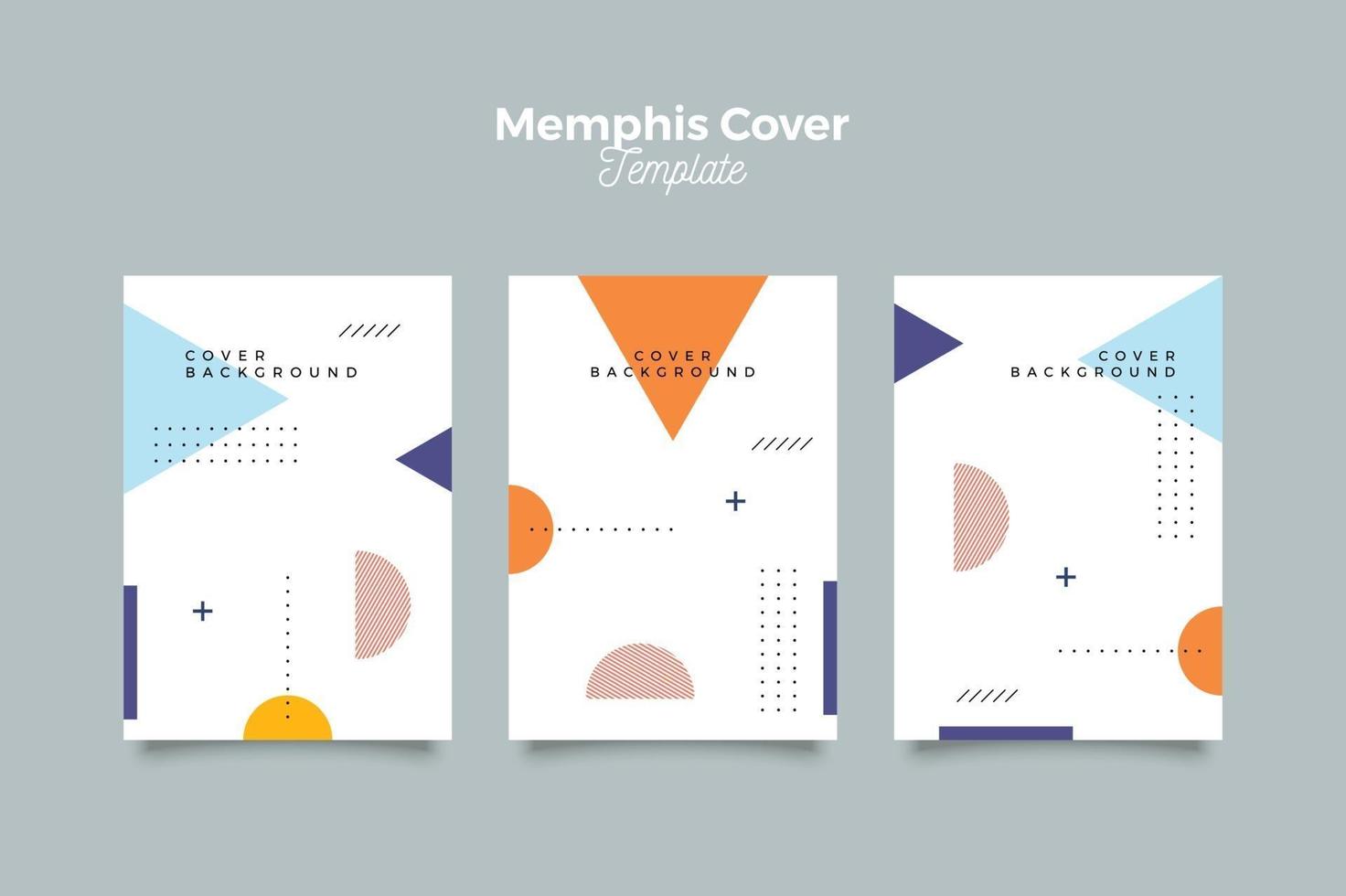 Clean memphis 90's pattern cover set vector