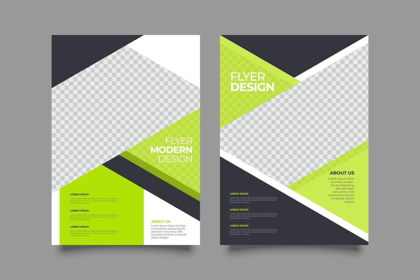 Template abstract lime business flyer vector