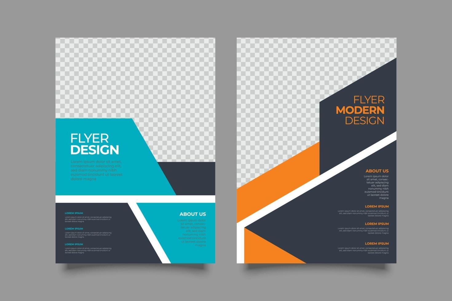 two tones template abstract business flyer vector