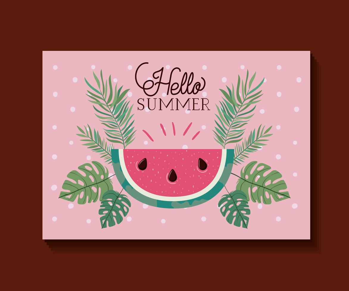 Hello summer and vacation frame design vector