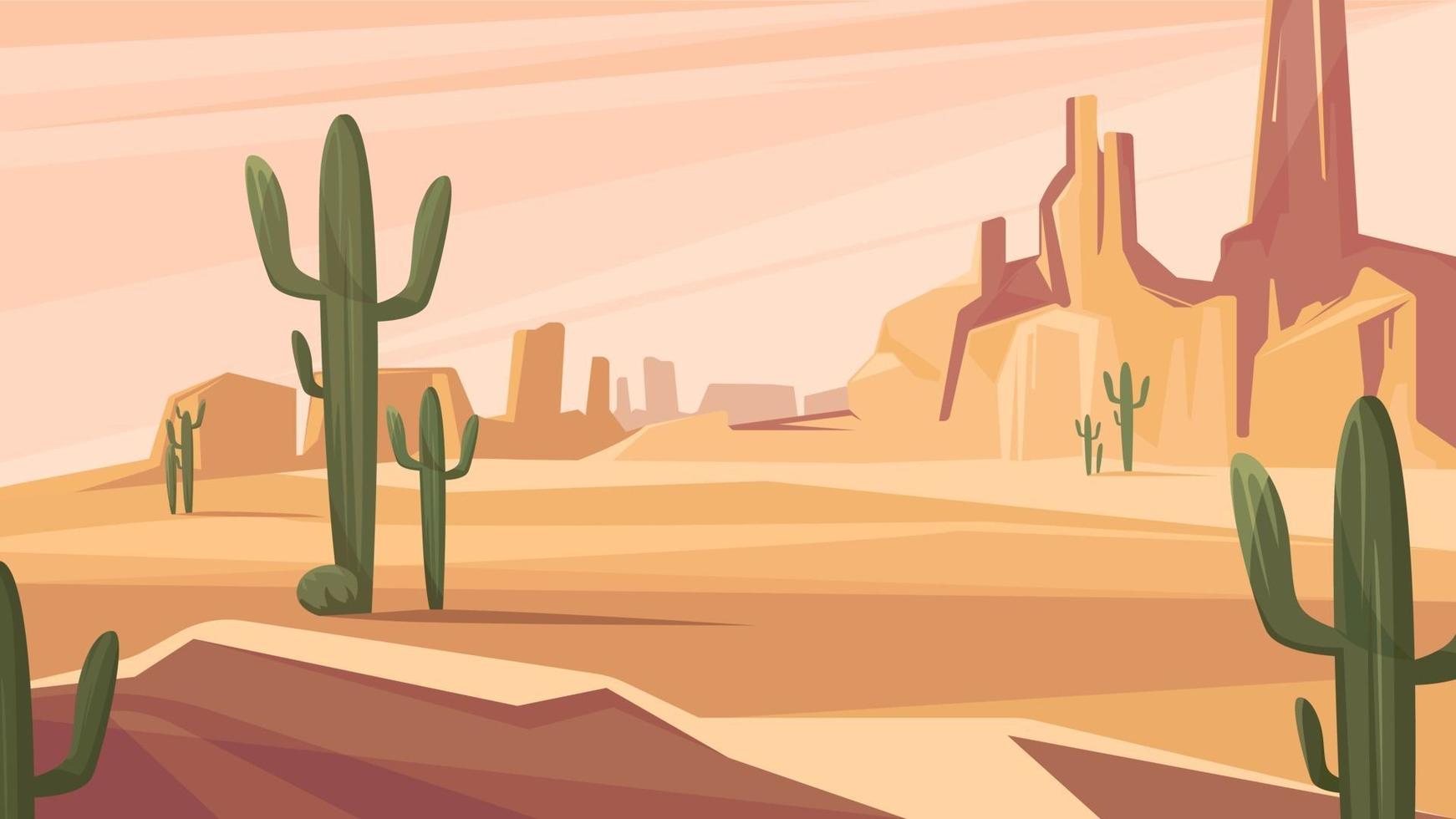 Texas desert landscape vector