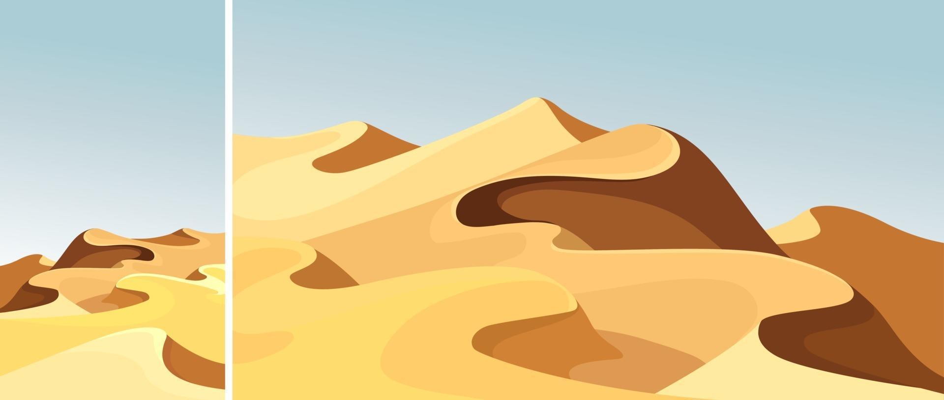 Beautiful sand dunes set vector