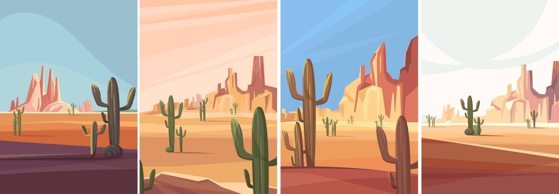 Collection of arizona deserts vector