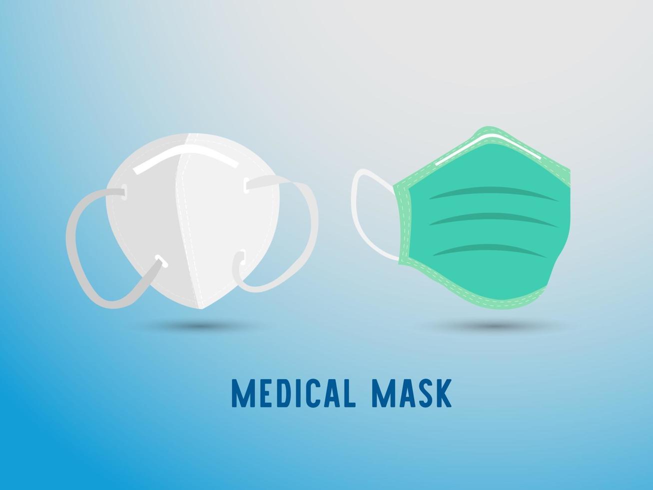 Medical mask set for doctors,nurses and people with health protect care coronavirus. vector