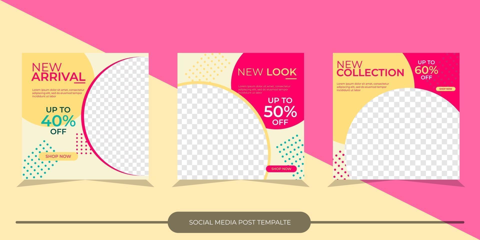 Social media post template vector